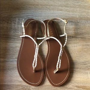 Lauren by Ralph Lauren gold and white sandals